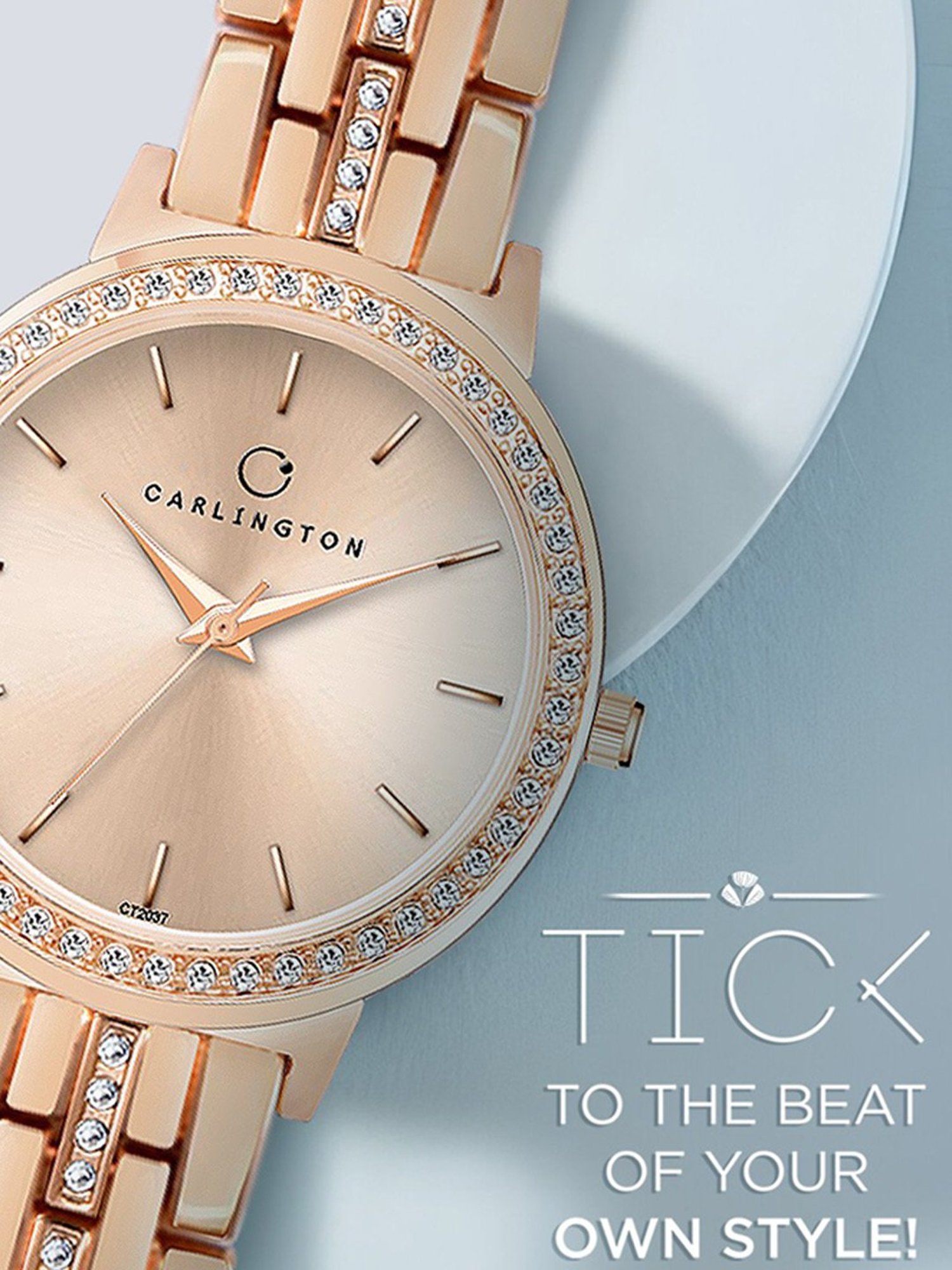 Carlington Iconic 2037 RoseGold Analog Watch for Women