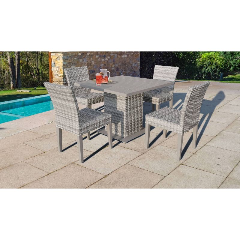 Fairmont 5pc Patio Dining Set - Light Gray - TK Classics