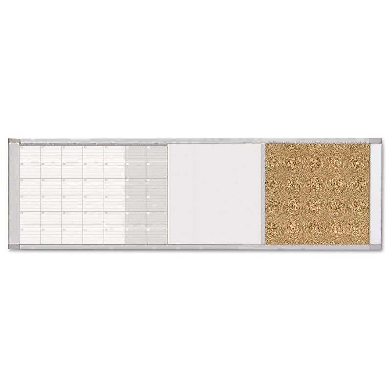 Universal Cork/Dry Erase Board, Melamine, 24 x 18, Black/Gray Aluminum/Plastic Frame