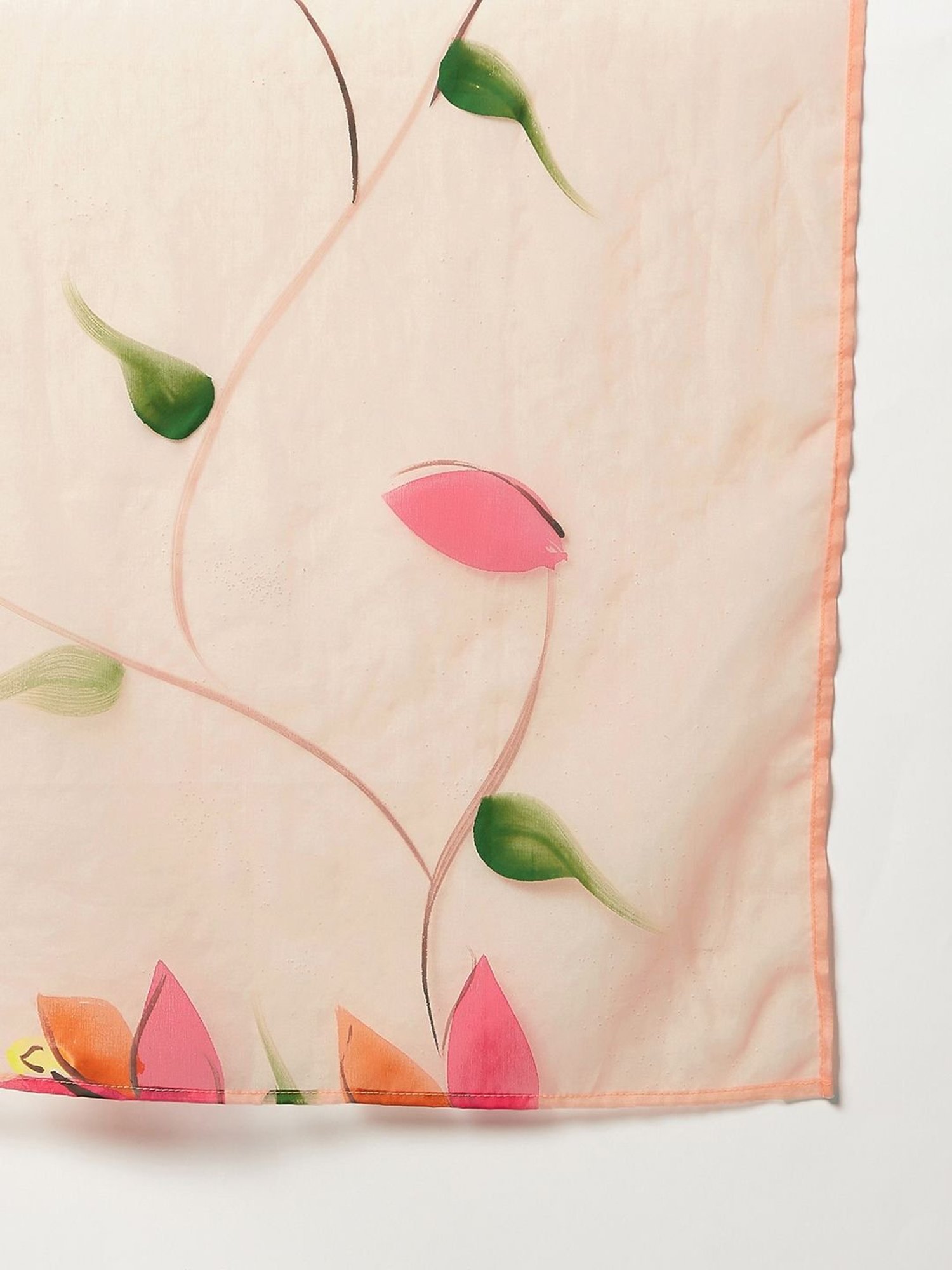 Inweave Peach Floral Print Dupatta