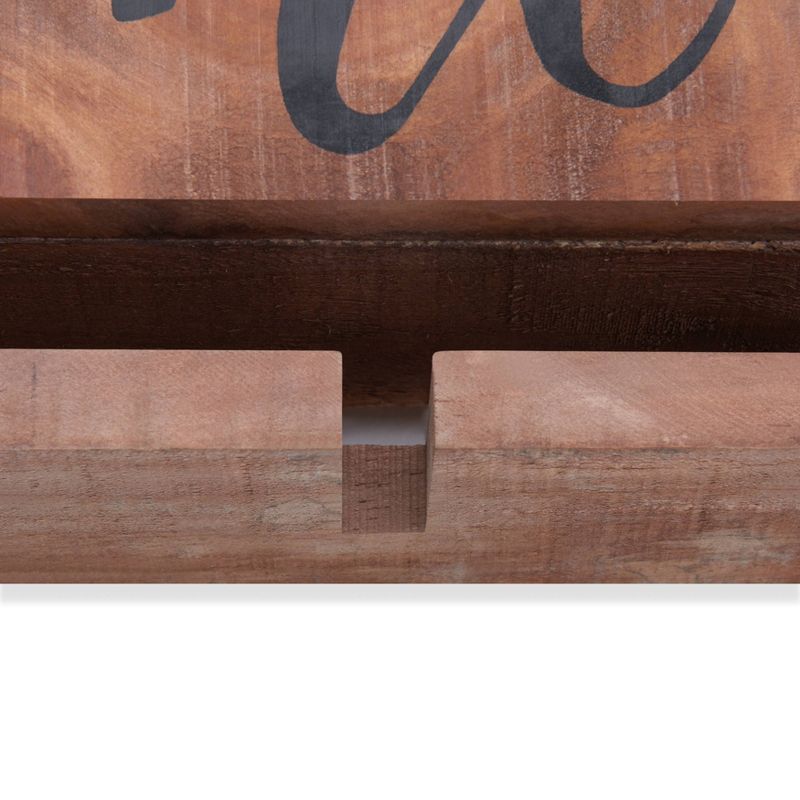 Wall Mount "Wine Not?" Quote Stemware Rack with Rustic Wood - Danya B.
