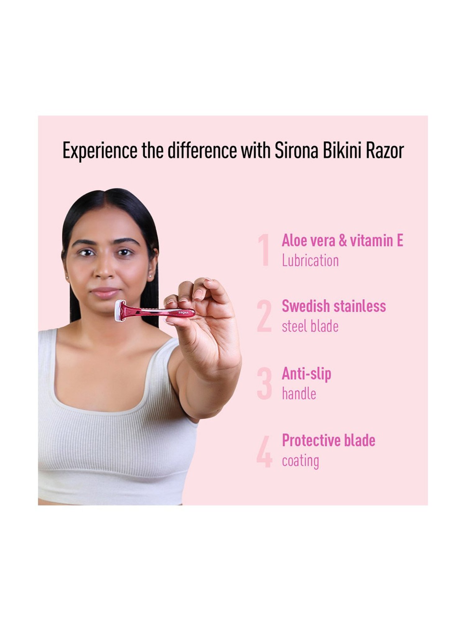 Sirona Bikini Line Razor for Women - Pack of 3