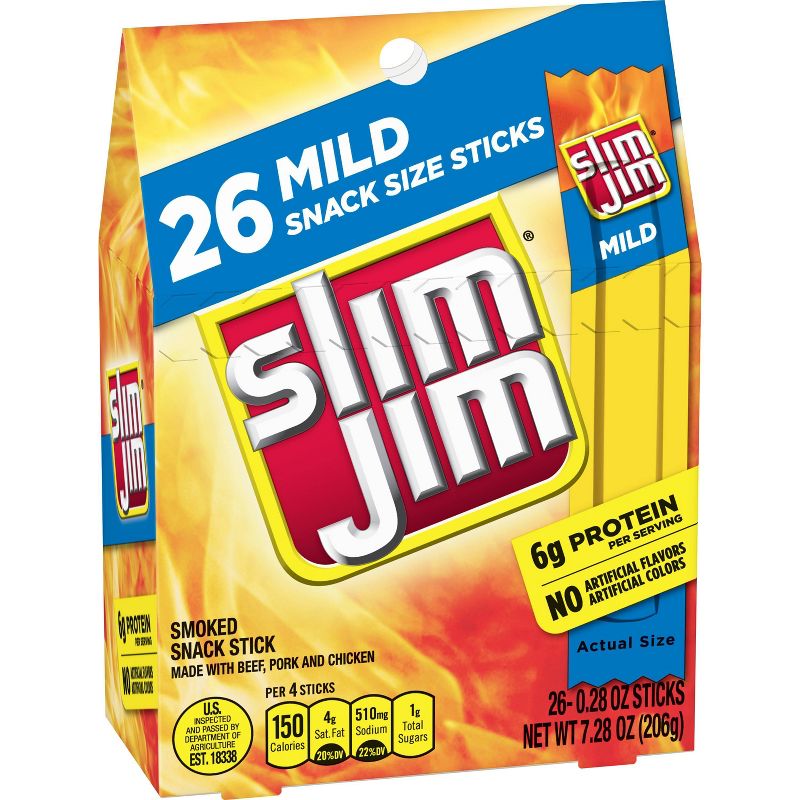 Slim Jim Plain Meat Sticks - 7.28oz