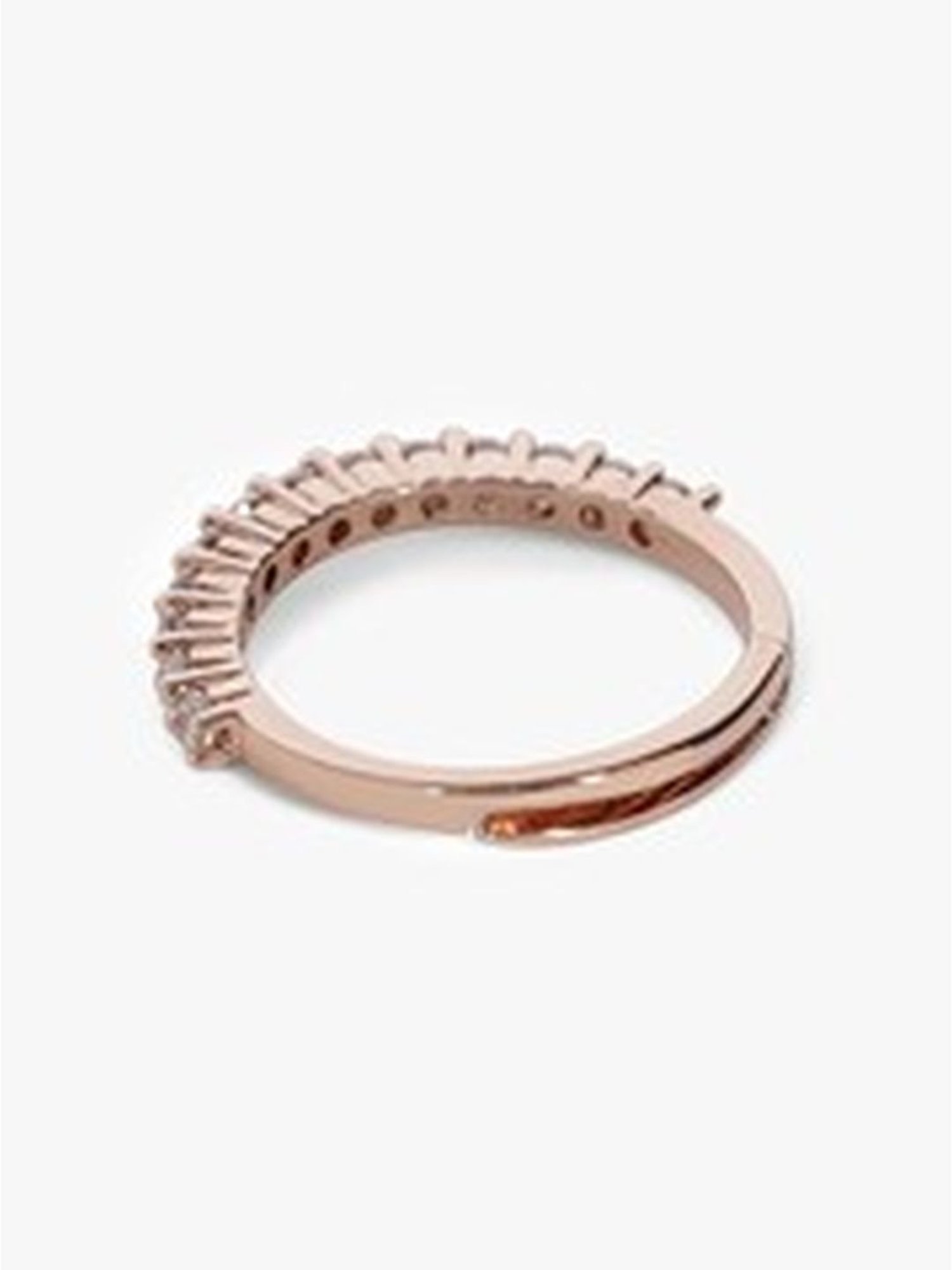 March by FableStreet 92.5 Sterling Silver Rose Gold Half Eternity Ring for Women