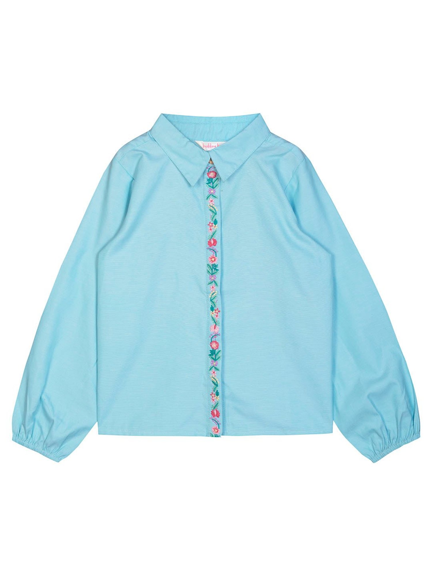 Budding Bees Kids Light Blue Embroidered Full Sleeves Shirt