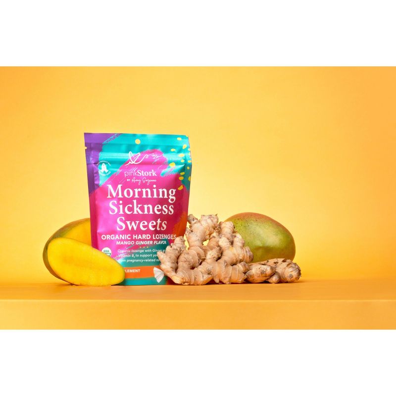 Pink Stork Mango Ginger Morning Sickness Hard Lozenges with Vitamin B6 - 20ct
