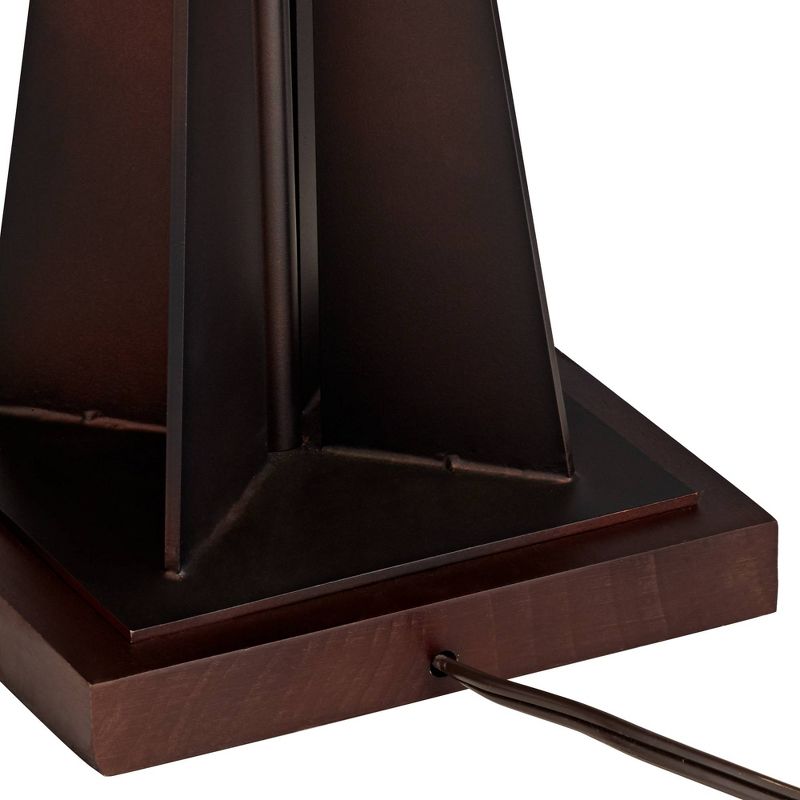 Robert Louis Tiffany Rustic Accent Table Lamp Bronze Stained Art Glass Shade for Living Room Bedroom Bedside Nightstand Office