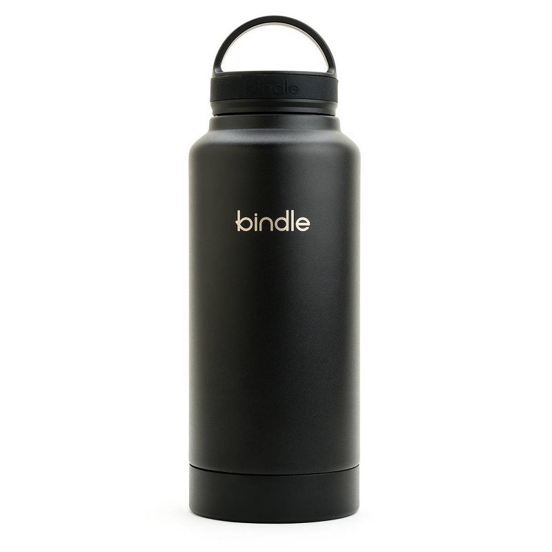 Bindle Bottle 24oz Double Walled & Vacuum Insulated Stainless Steel Bottle with Storage/Stash Compartment Black