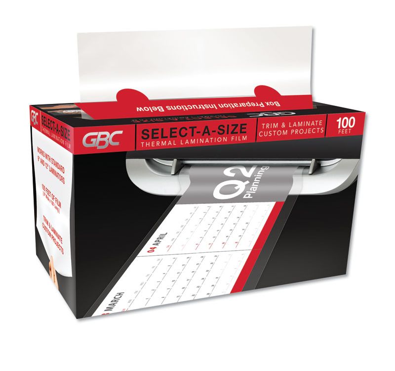 GBC Laminating Roll Select-A-Size 3 mil 9"Wx100'L Clear 39069