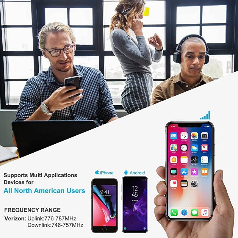 Cell Phone Signal Booster 4G LTE Cell Phone Booster Cell Signal Booster Band13 700MHz Signal Booster Repeater Cell Phone Extender Signal Amplifier Boost Data&Voice for Home