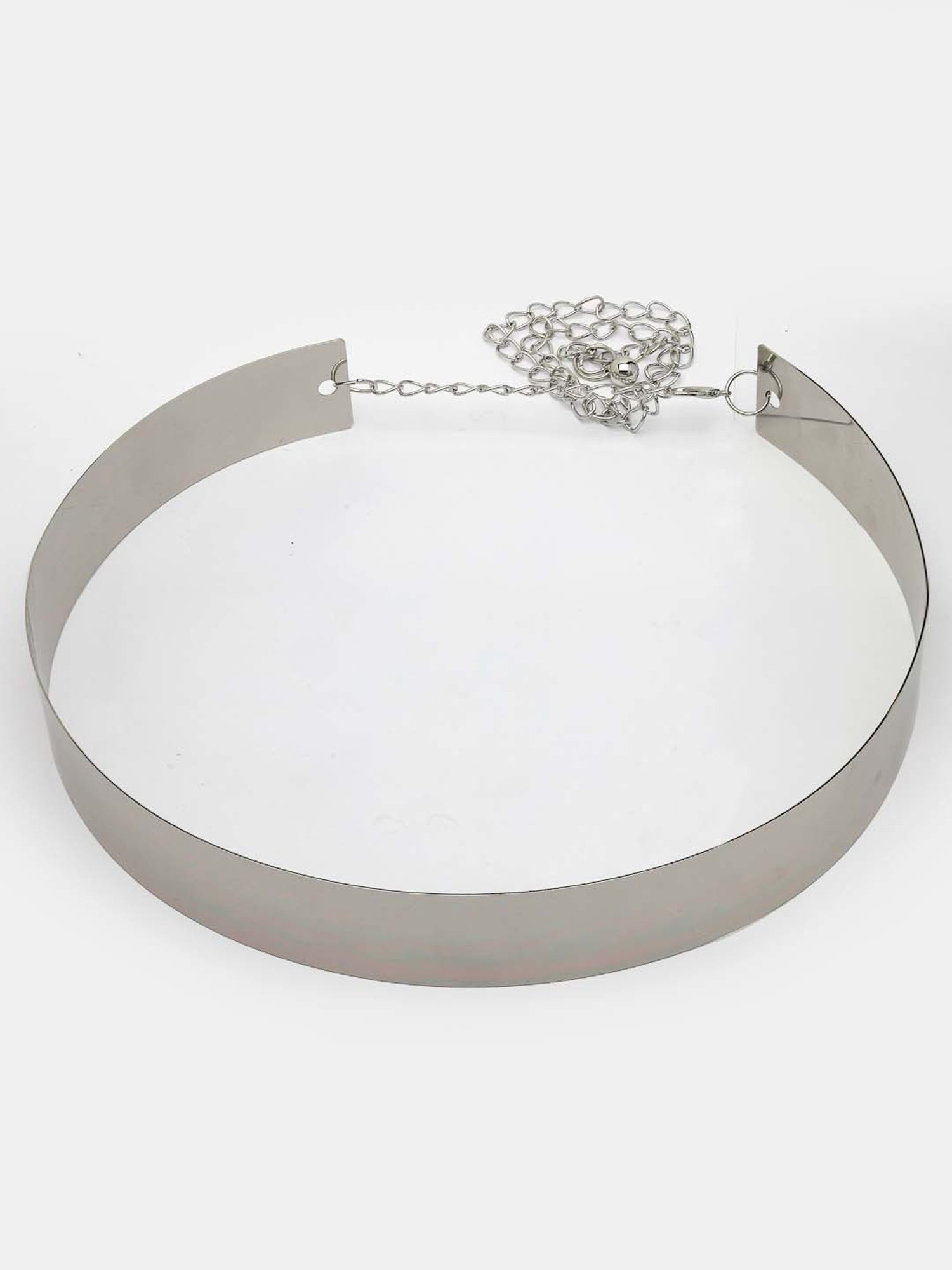 NVR Circular Silver Plated Adjustable Broad Belt for Women