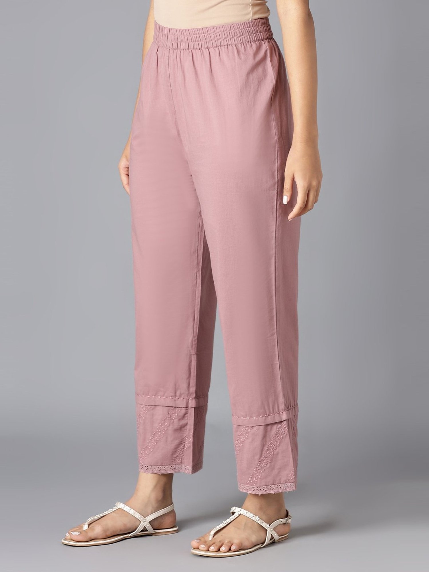 W Pink Cotton Pants
