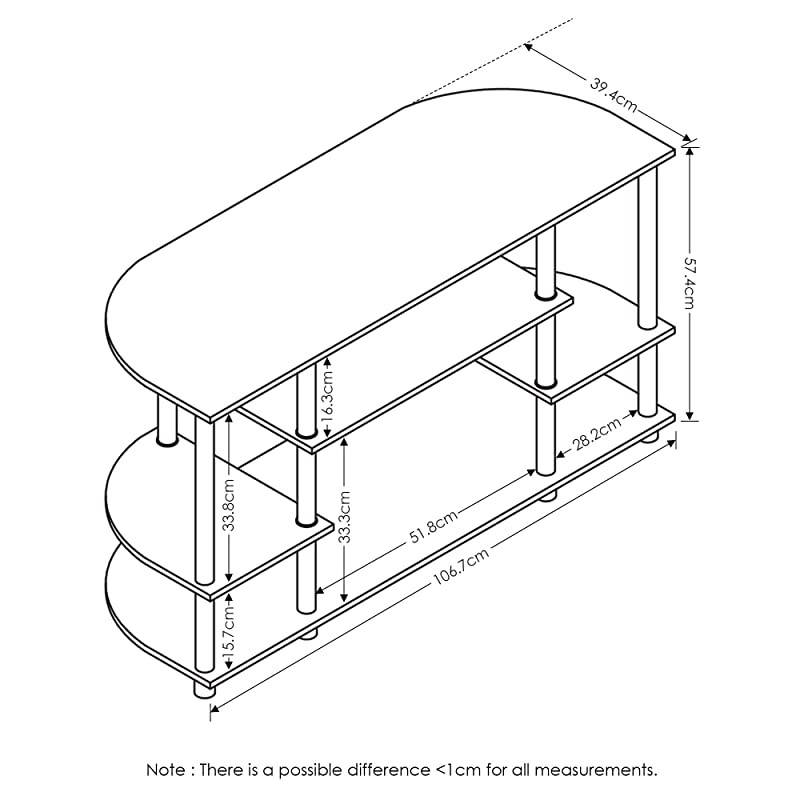 JAYA Simple Design Corner TV Stand EspressoBlack