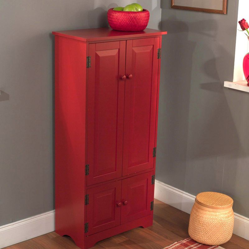 Tall Storage Cabinet Wood/Red - Buylateral