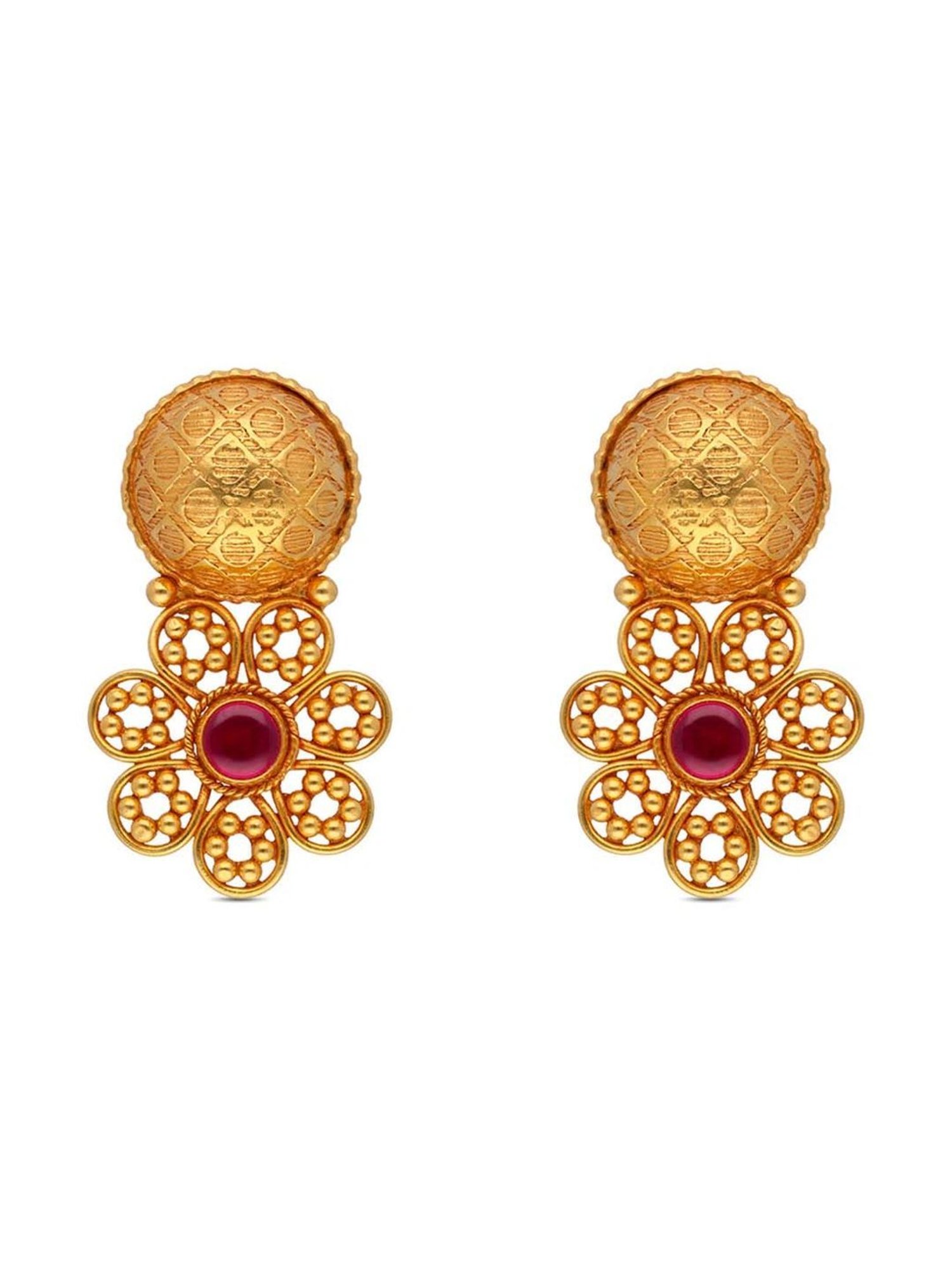 CKC Oxidized Finish Gold Filigree Pendant with Gold Beads: Timeless Elegance