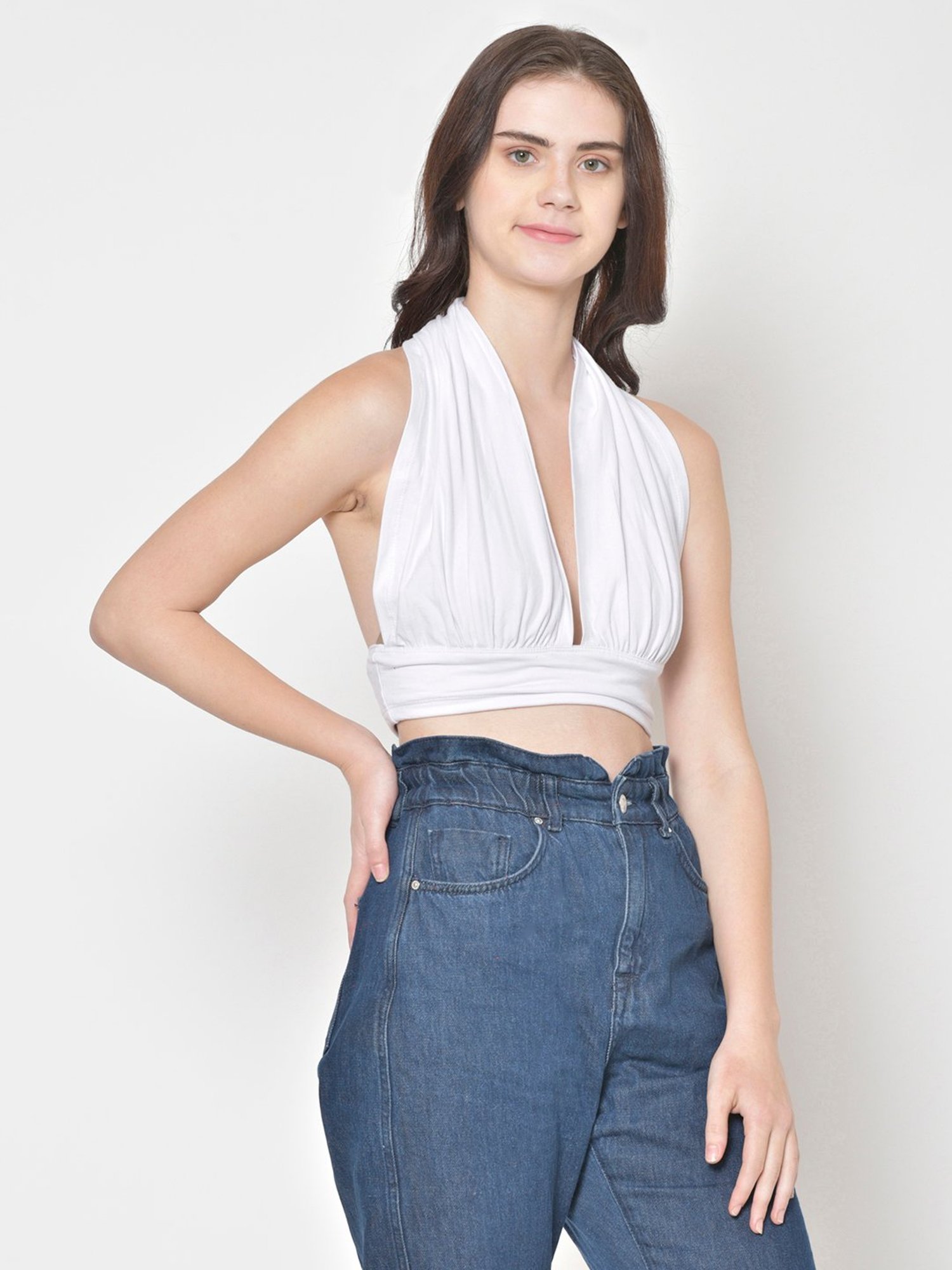 Cation White Crop Top