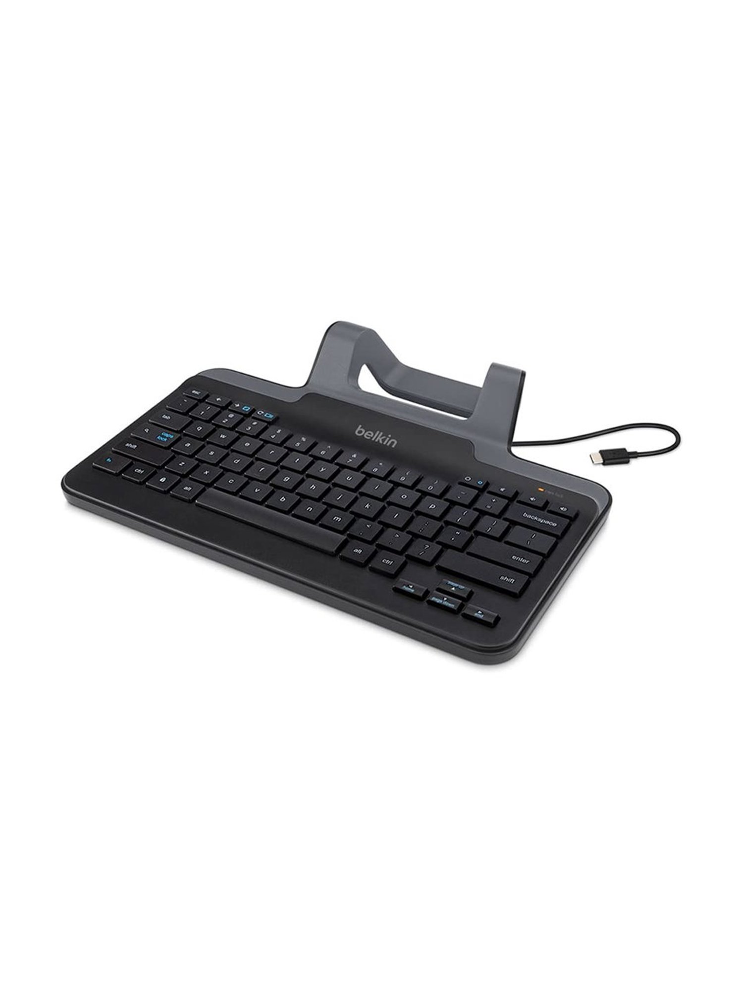 Belkin USB-C Wired Tablet Keyboard with Stand, Compatible with All USB-C, Type C Devices (Black)