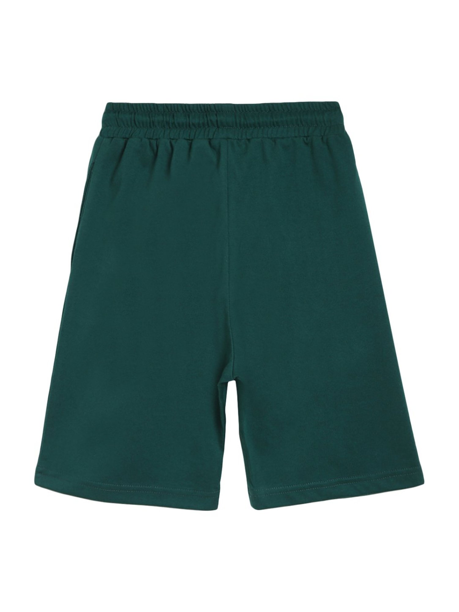 Li'l Tomatoes Kids Green & Wine Cotton Printed Shorts - Pack of 2