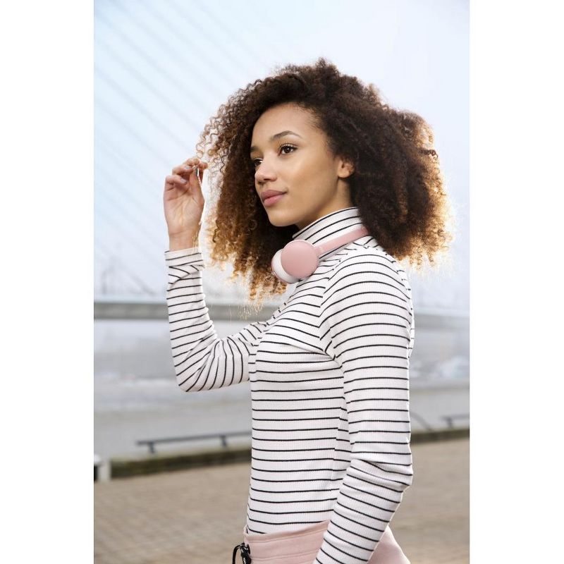 JVC Flats HA-S20BT-P Headset - Stereo - Wireless - Bluetooth - Over-the-head, On-ear - Binaural - Supra-aural - Pink