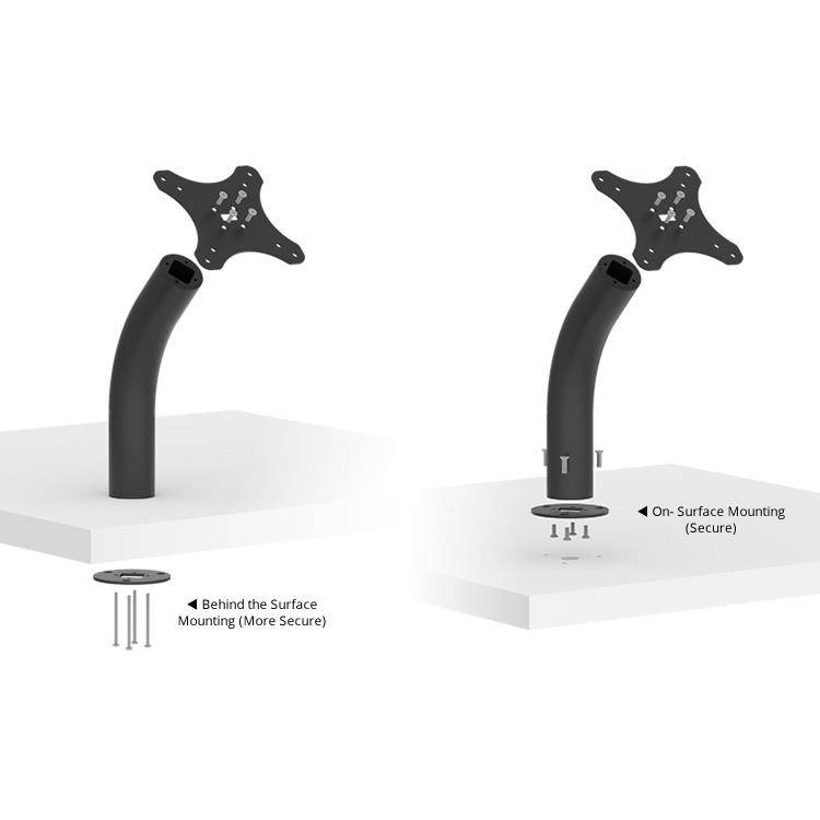 VidaMount Black Home Button Covered Enclosure and Fixed Neck Wall/Table Surface Mount [Bundle] compatible with iPad Mini 1/2/3