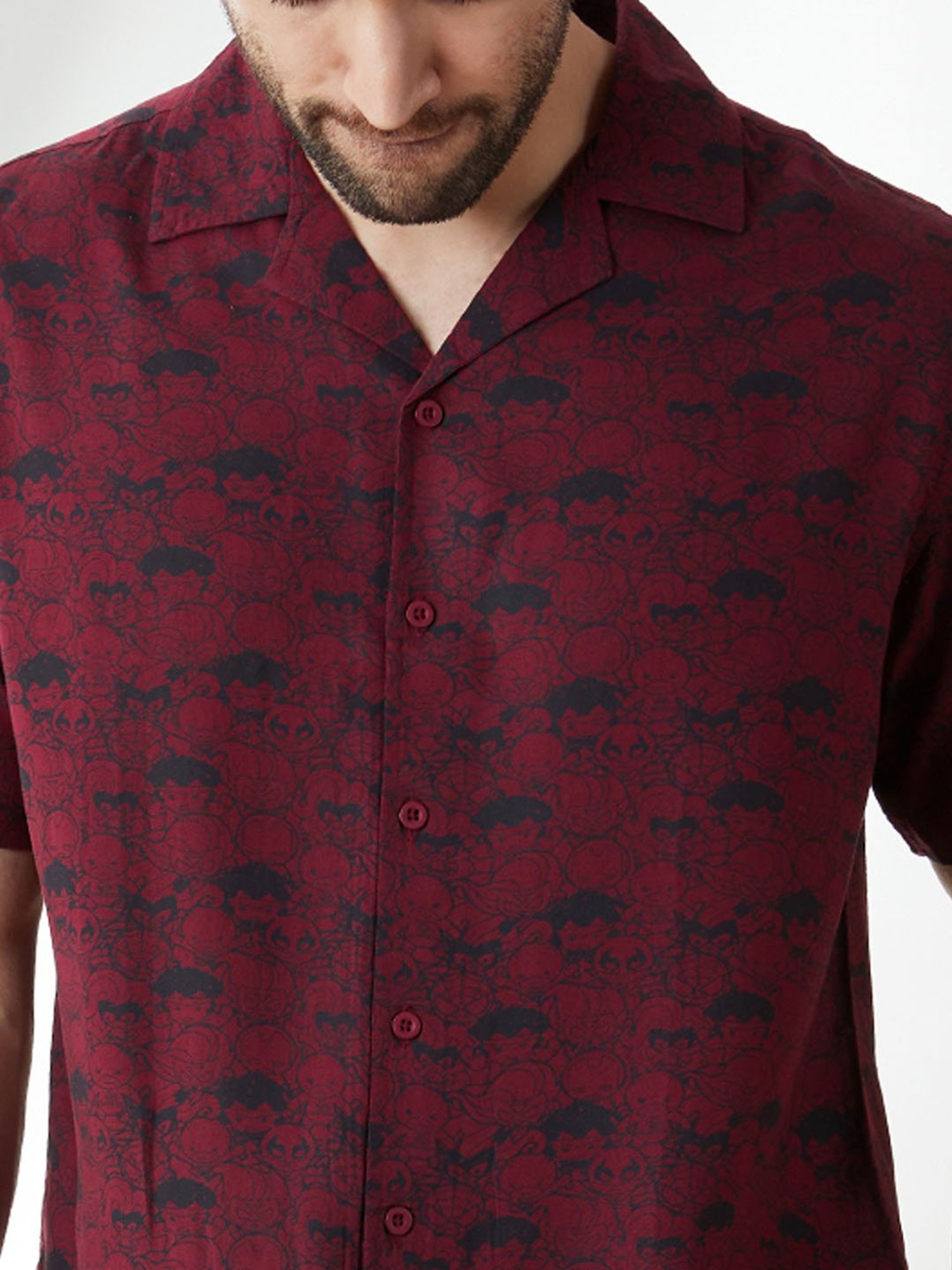 Kuons Avenue Cobalt Blue Slim Fit Denim Shirt