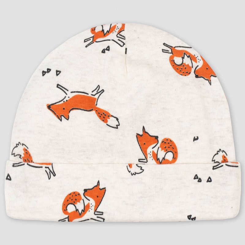 Yoga Sprout Baby Boy Cotton Caps 3pk, Fox, 0-6 Months