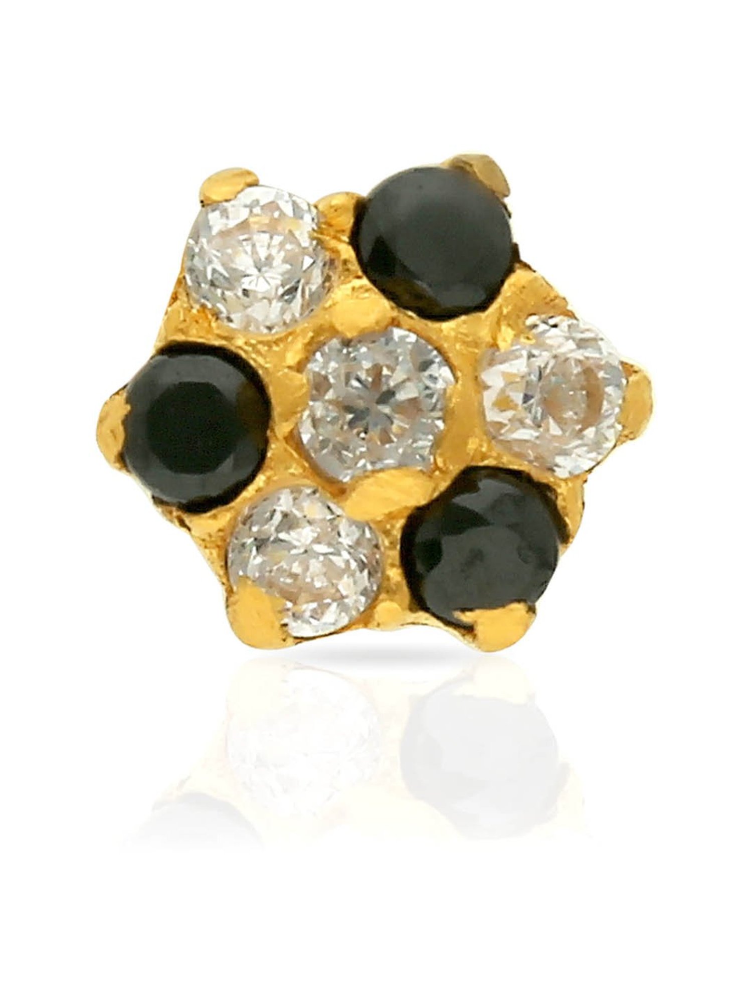 Malabar Gold and Diamonds 22k Gold Floral Nosepin for Women