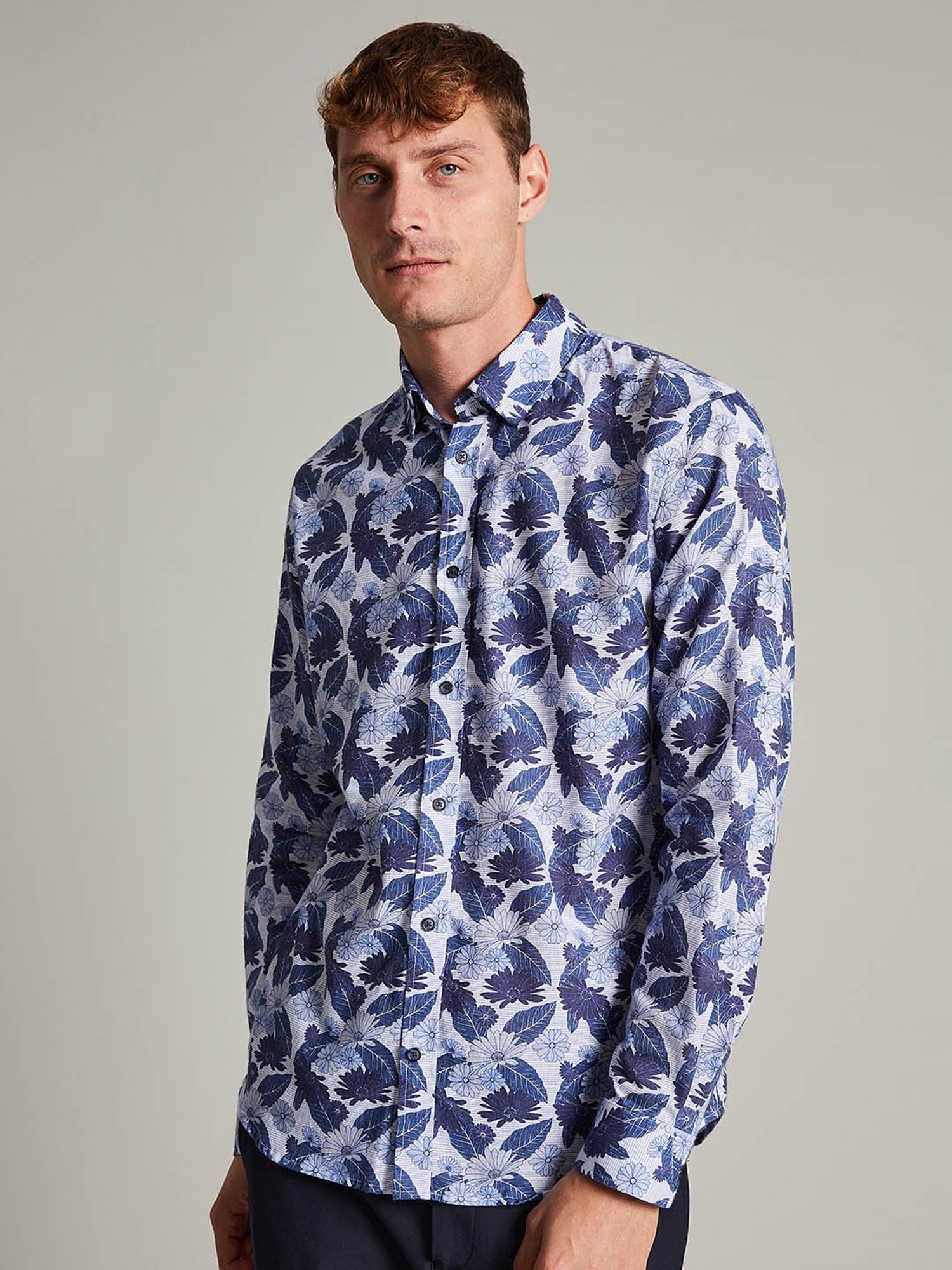 Matinique Blue Cotton Full Sleeves Shirt