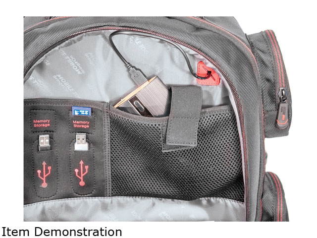 Mobile Edge - Core Gaming Checkpoint Friendly 18.4" Backpack w/Velcro Front Panel - Black with Red Trim