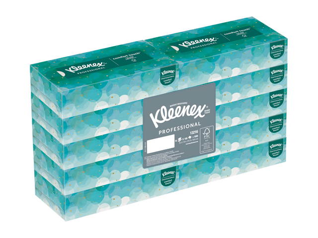 Kleenex Professional Facial Tissue for Business (13216), Flat Tissue Boxes, 60 Boxes / Case, 100 Tissues / Box