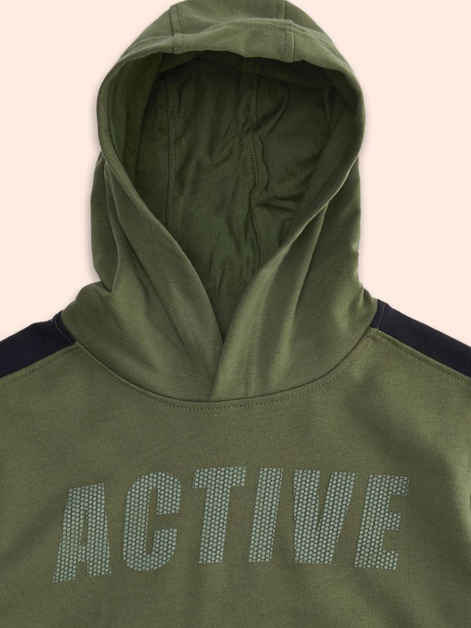 Pantaloons Junior Olive Cotton Printed Full Sleeves Sweatshirt