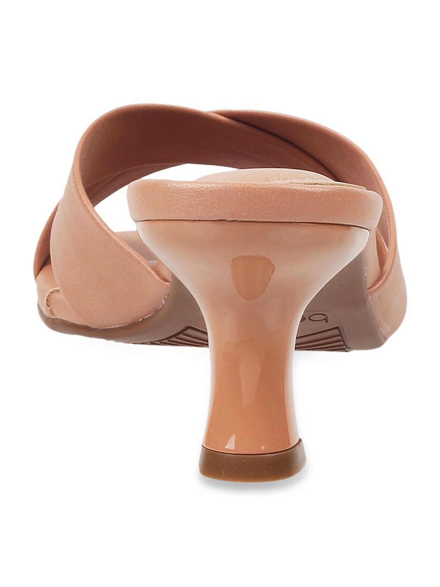 J. Fontini by Mochi Women's Nude Cross Strap Stilettos