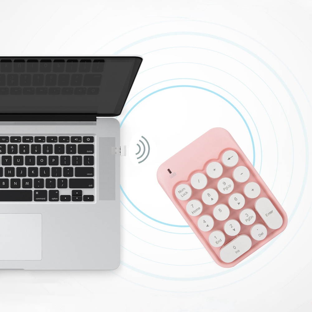 Fashionable Ajazz Ak18 2.4G Wireless Mini Digital Keyboard Computer Laptop Keypad 18-keycap design for Accounting Cashier