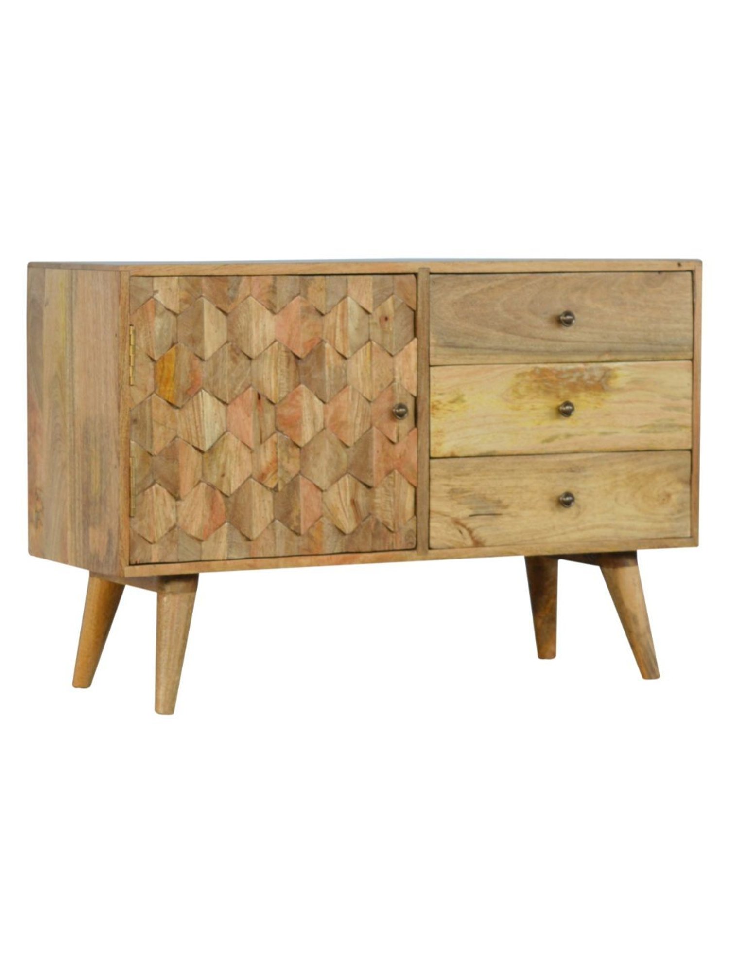 Artisan Furniture Brown Pineapple Carved Sideboard (Natural Oak-ish Finish)