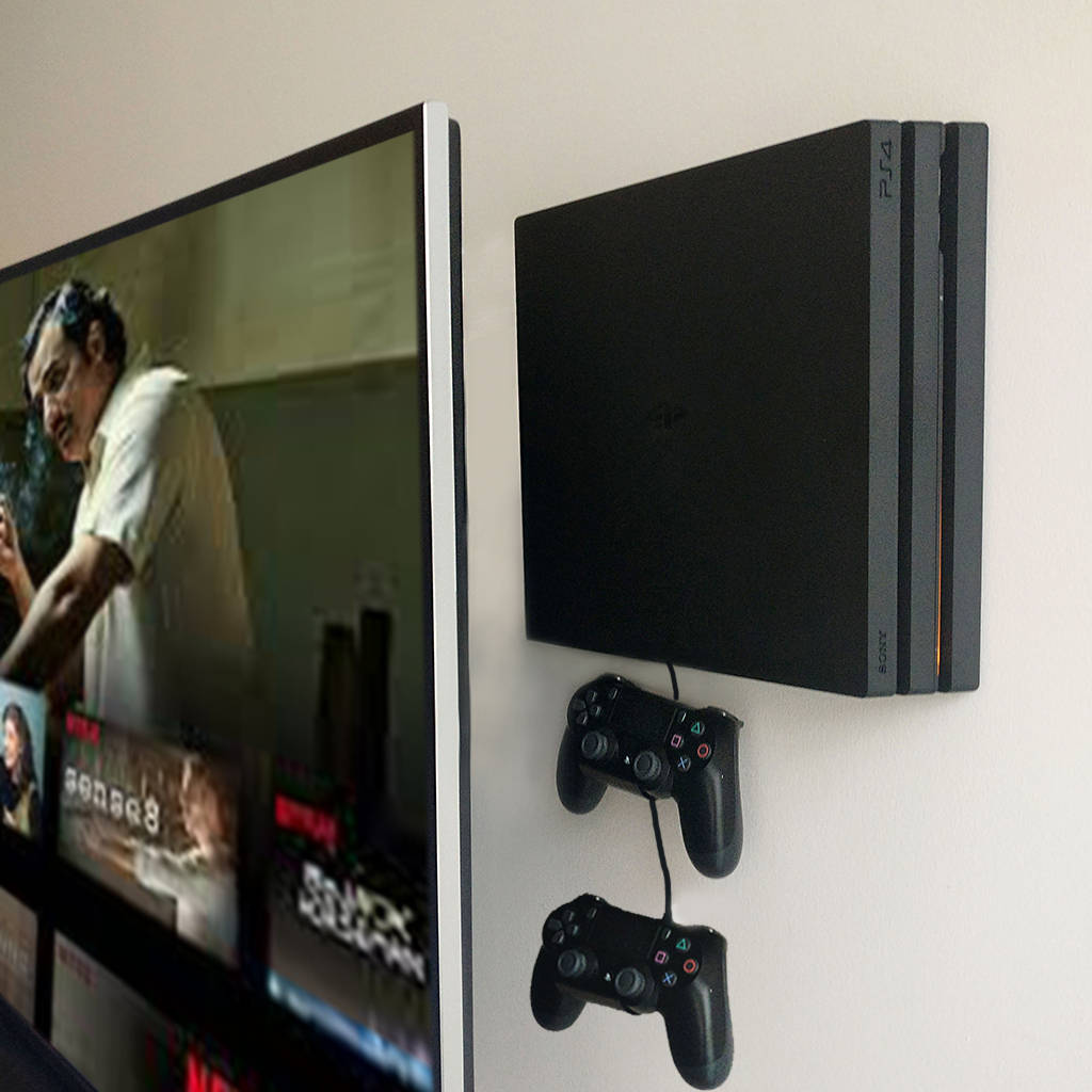 HIDEit 4P - PS4 Pro Wall Mount | Bracket for PlayStation 4 Pro Game Console, VESA Compatible | Made in the USA