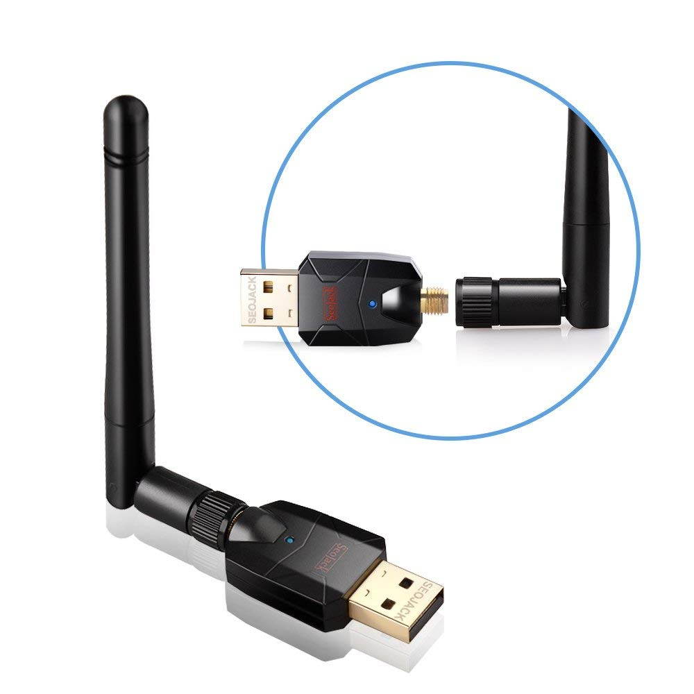 AC600 USB WiFi Adapter, 600Mbps Dual Band (2.4G/150Mbps + 5G/433Mbps) 802.11ac Wireless Network Card Adapter with External Antenna for Windows 10 / 8.1 / 8 / 7 / XP /Vista, MAC OS 10.4-10.13