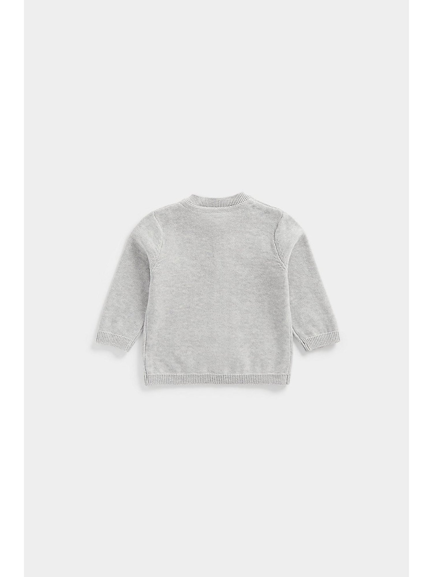 Mothercare Kids Grey Solid Full Sleeves Sweater