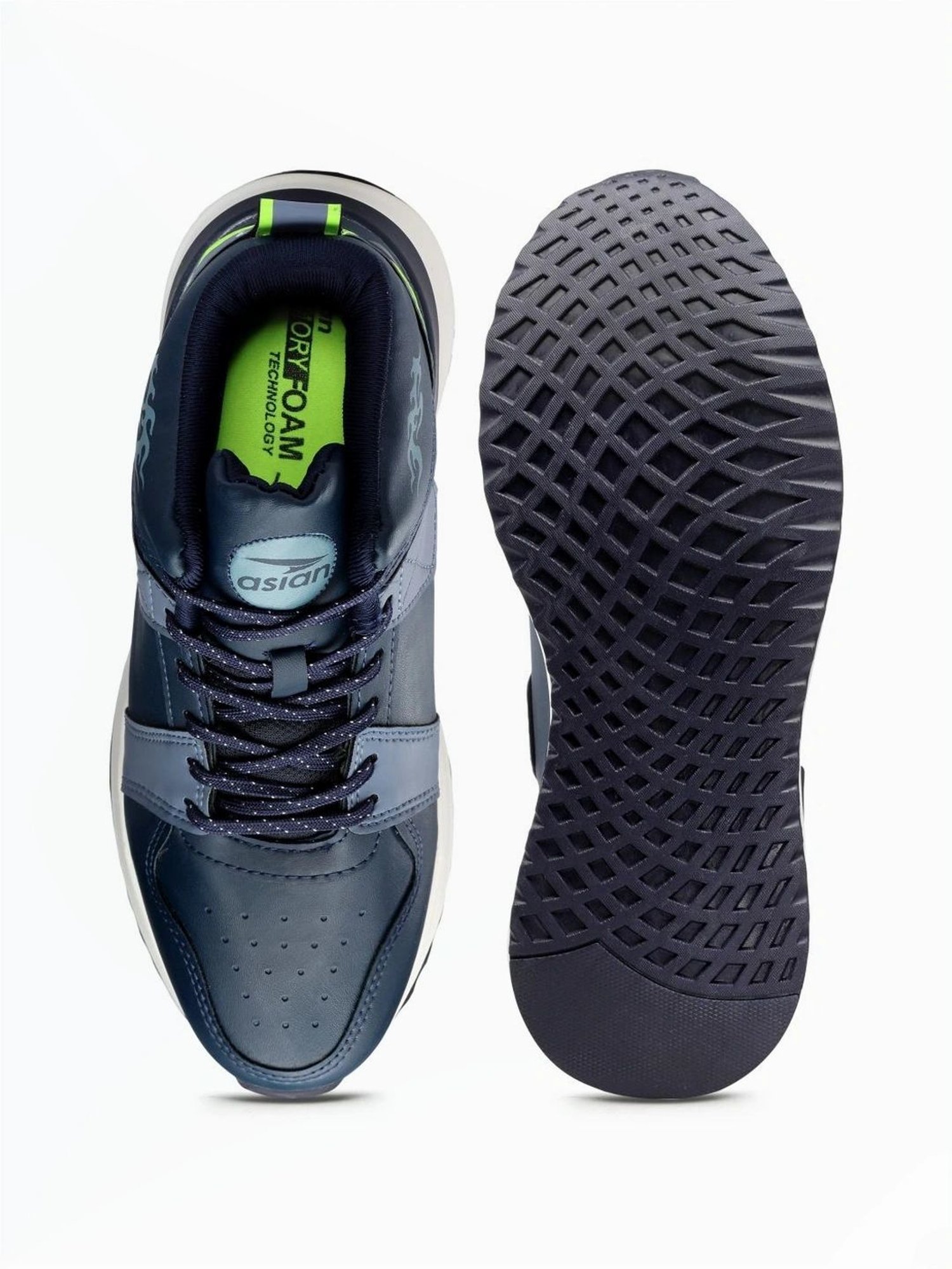 Asian Men's Navy Ankle High Sneakers