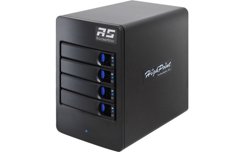 HighPoint 4-Bay Tower Enclosure - 4 x HDD Supported - 40 TB Supported HDD Capacity - Serial ATA Controller - RAID Supported 0, 1, 5, JBOD