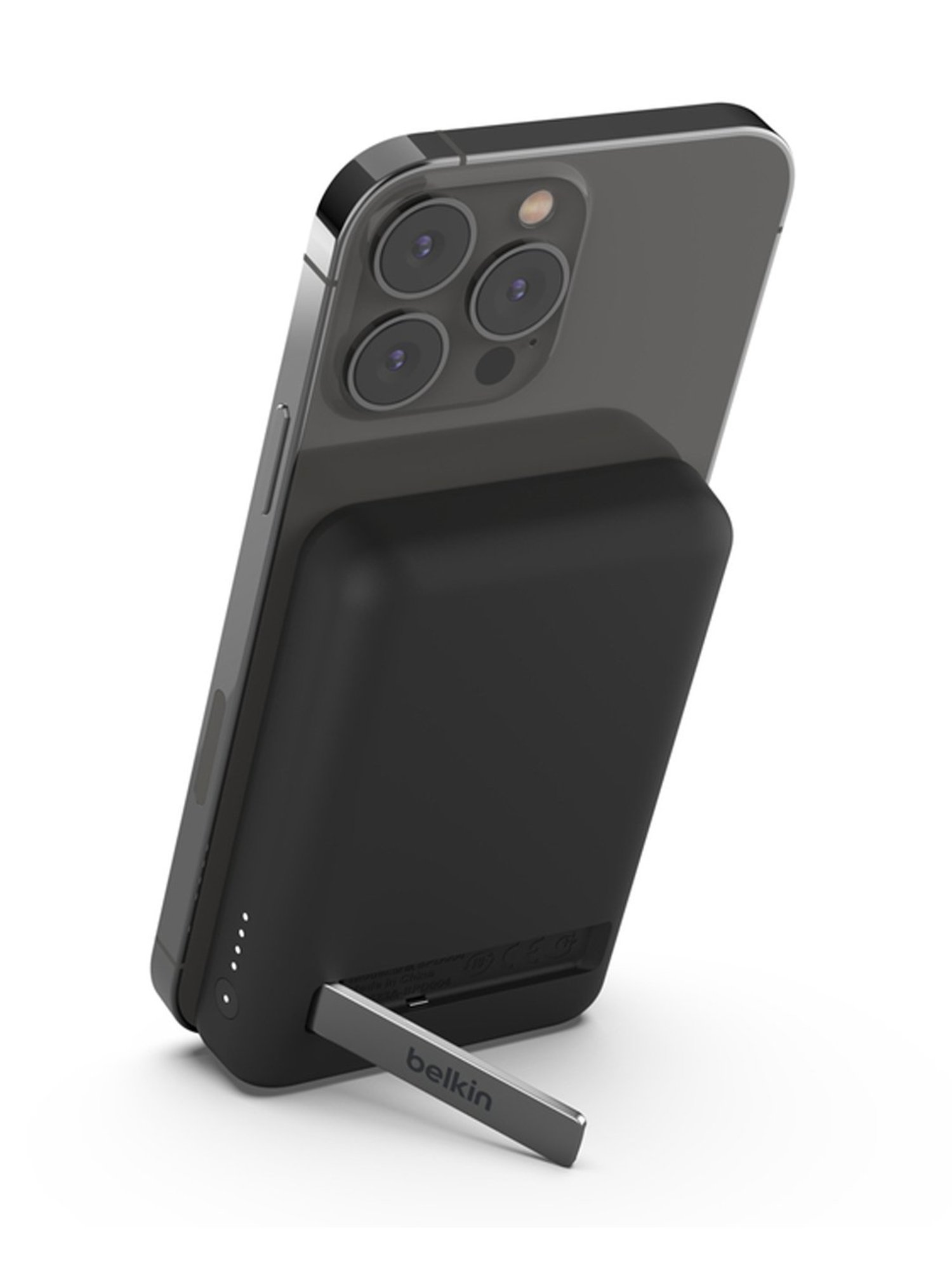 Belkin Quick Charge Magnetic Wireless Power Bank 5000mAh with Stand, Sleek Design (Black)