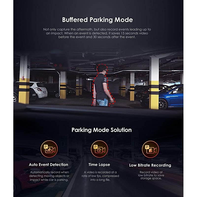 A129 Pro 4K Dash Cam 3840x2160P Ultra HD 4K Dash Camera Sony 8MP Sensor GPS Wi-Fi, Buffered Parking Mode, G-Sensor, Motion Detection, WDR, Loop Recording