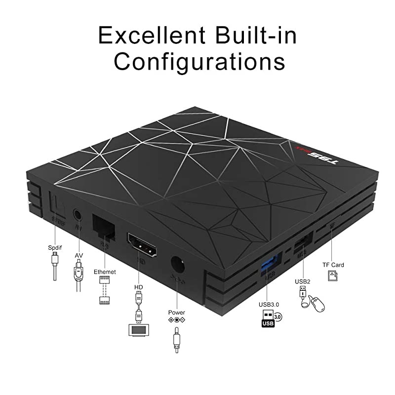 TV Box,  T95 Max Android 9.0 TV Box Chip H6 Quad-core Cortex-A53 4GB RAM 32GB ROM Smart TV Box 3D 6K Ultra HD H.265 2.4GHz WiFi Ethernet HD [2019 Newest]