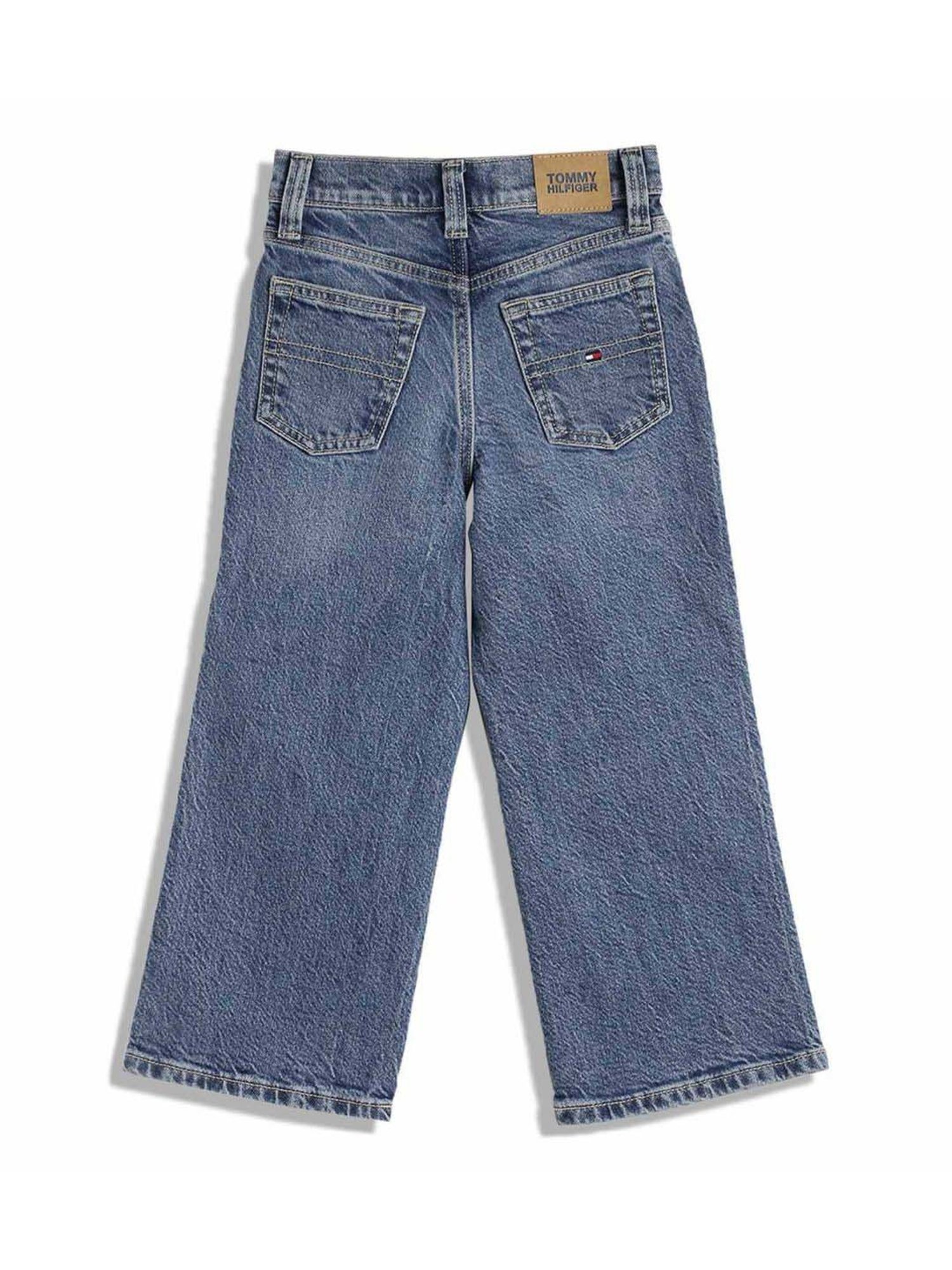 Tommy Hilfiger Girls Denim Solid Wide Jeans