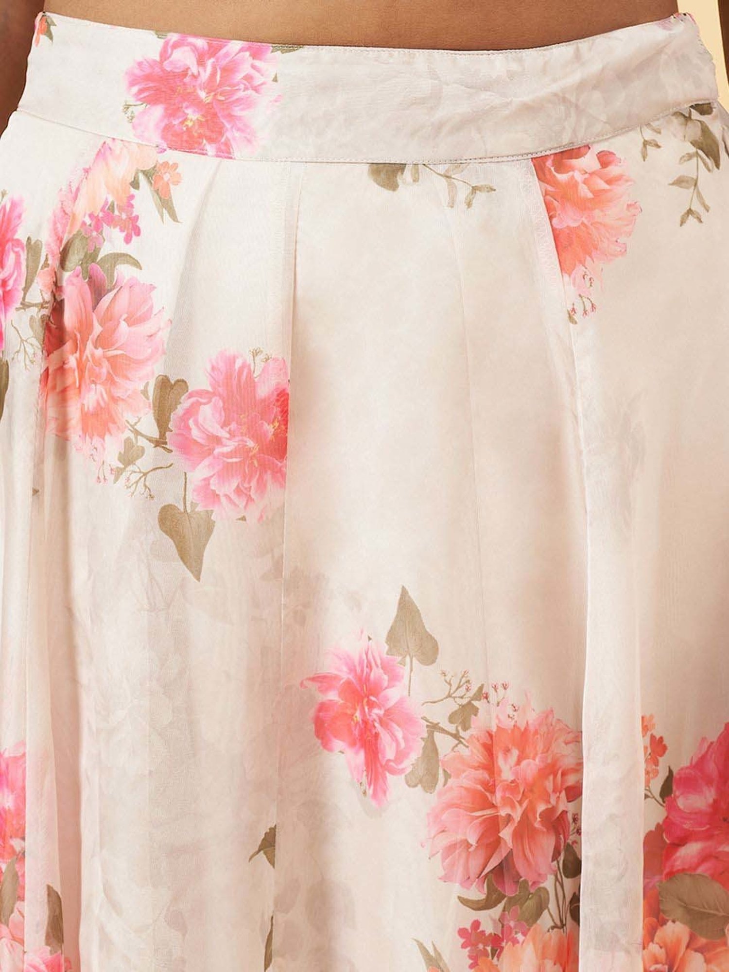 Rangmanch by Pantaloons White Printed Lehenga Choli Set With Dupatta