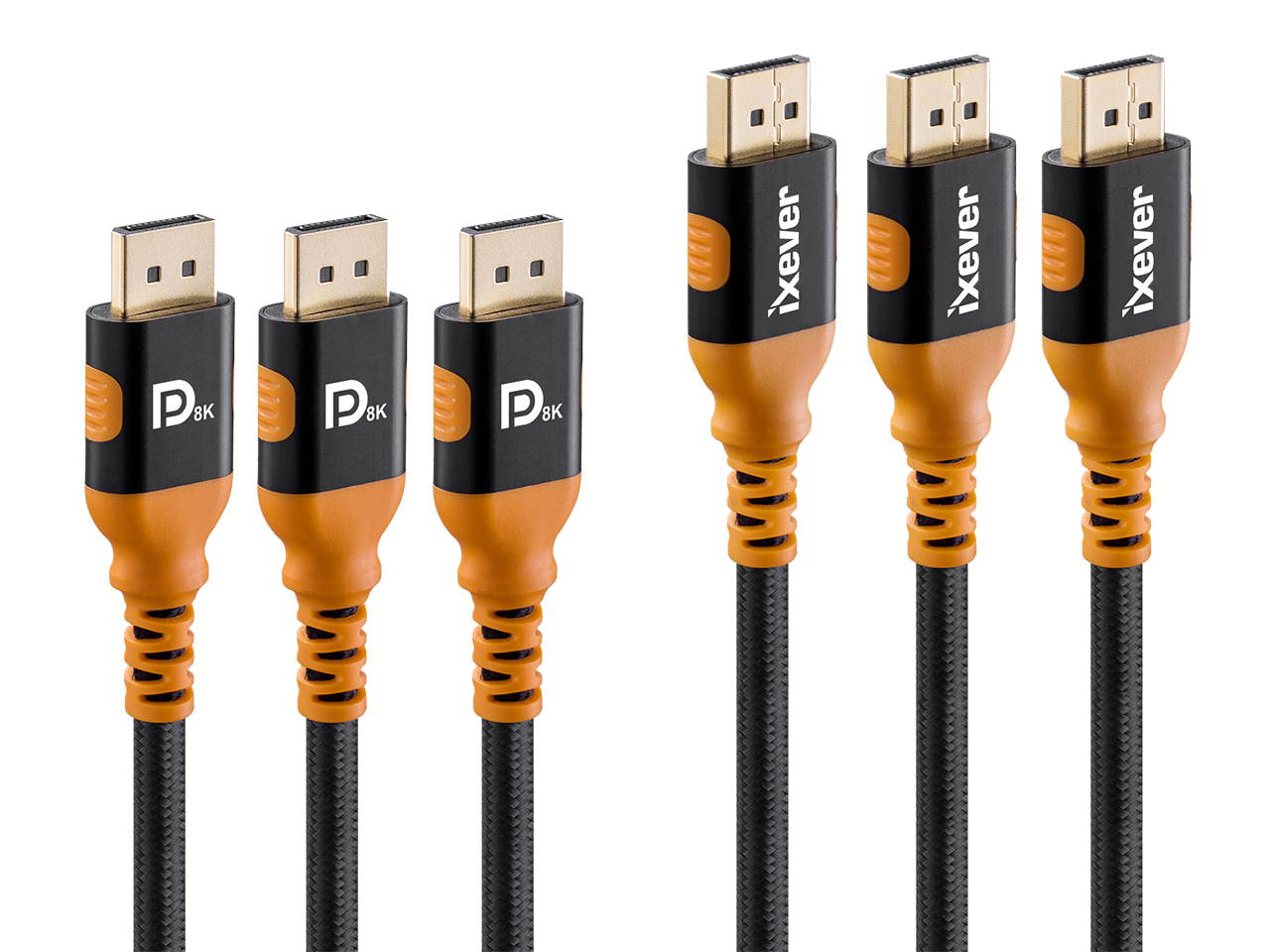 DisplayPort 1.4 Cable 10ft 3m, iXever Nylon Braided 8K DP to DP Cable (8K@60Hz, 4K@144Hz and 1080P@240Hz), HBR3, 32.4Gbps, HDCP 2.2, HDR Support