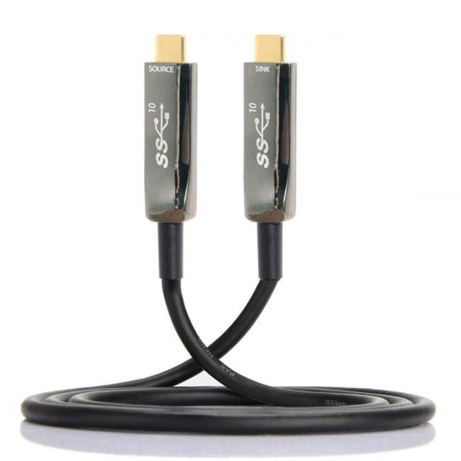 Cablecc  5.0M USB-C Type-C to Type-C Active Optical Cables AOC Cable Active Fiber Optic Fast Transfer Gen2 10Gbps