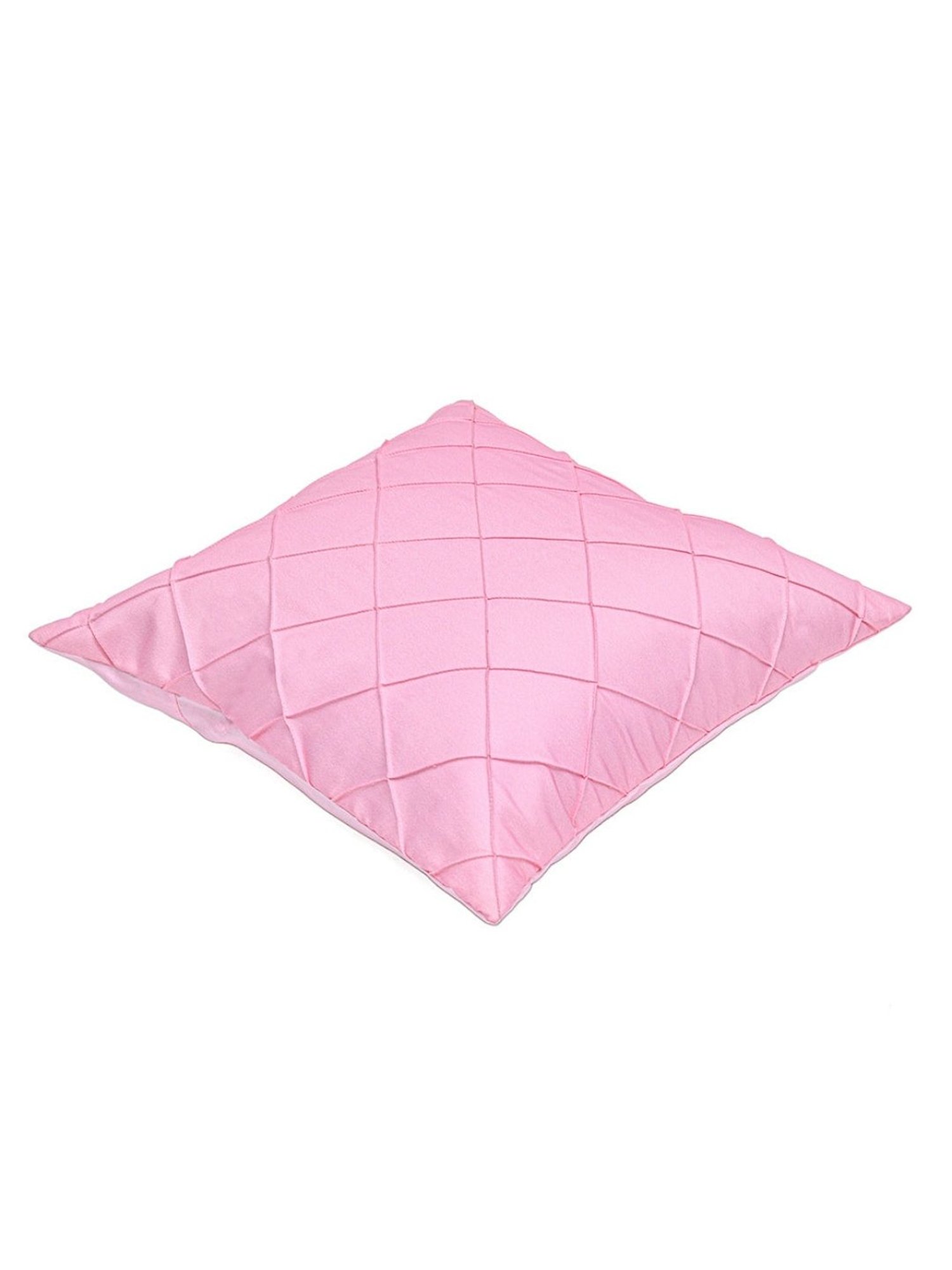 @home by Nilkamal Pintuck Textured Tafetta Cushion Cover|Pack of 1|16 x 16 inches|Pink
