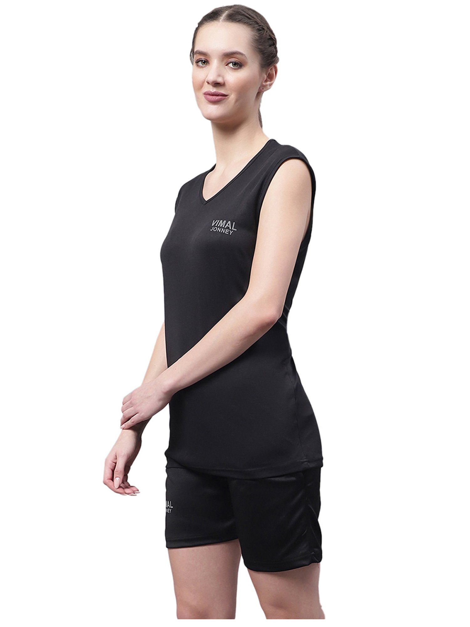 Vimal Jonney Black T-Shirt With Shorts
