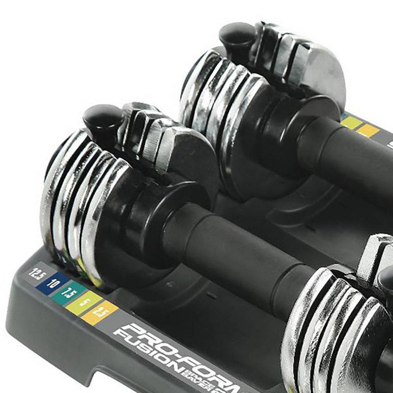 ProForm Adjustable Pair Dumbbells – Black/Silver (2.5lbs - 12.5lbs)