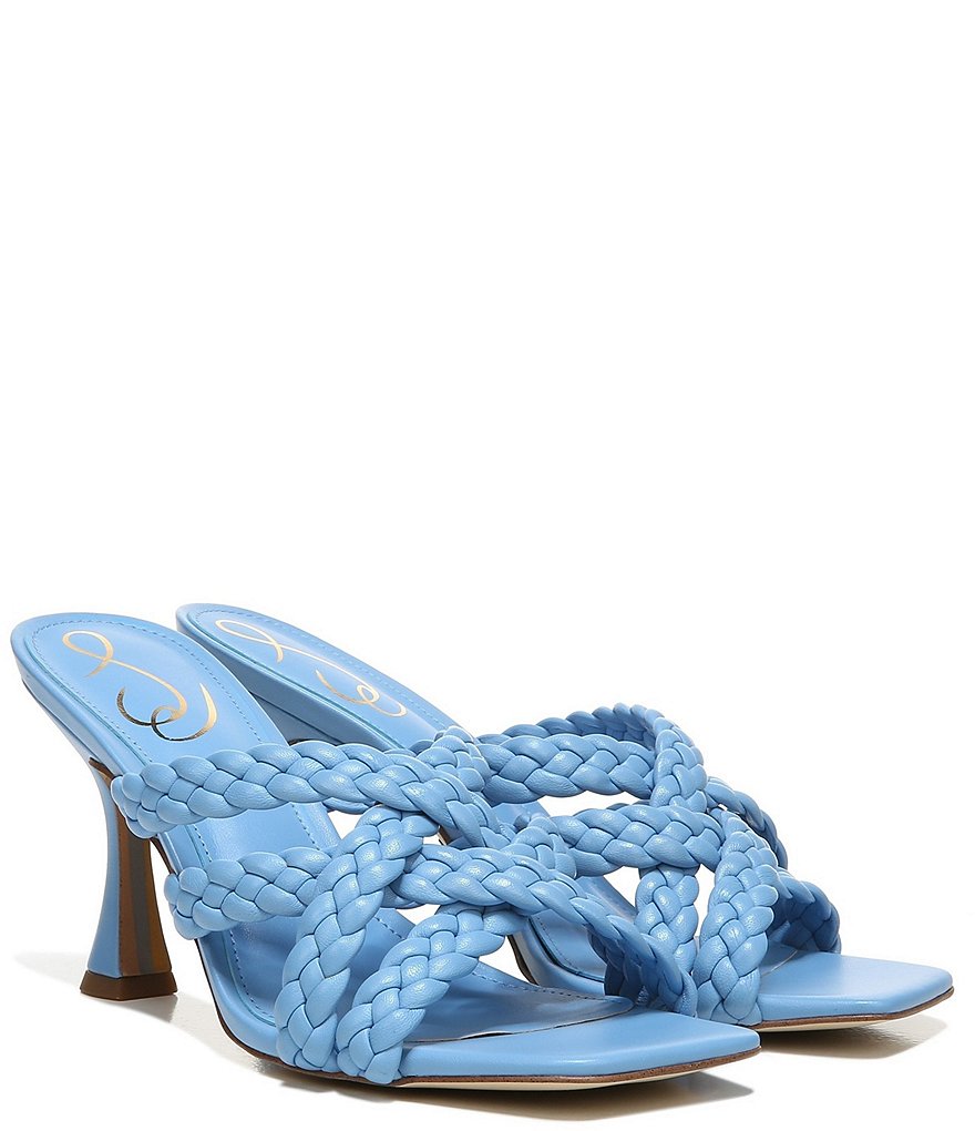 Sam Edelman Marjorie Strappy Leather Woven Dress Mules